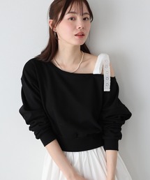 BLUEEAST | レースリボンオフショルスウェット(スウェット)