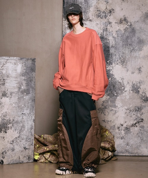 MAISON SPECIAL(メゾンスペシャル)の「《UNISEX》Different Material Docking Prime-Wide Field Pants/異素材ドッキングプライムワイドフィールドパンツ【MAISON SPECIAL/メゾンスペシャル】(カーゴパンツ・メンズ・チャコールグレー/ブラック・1/0/2)」の4枚目の写真