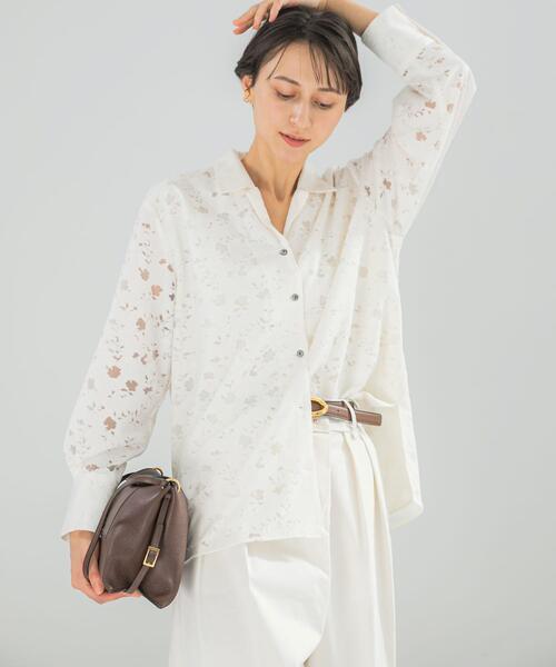 URBAN RESEARCH ROSSO WOMEN(アーバンリサーチ ロッソ)の「オープンカラーレースシャツ(シャツ/ブラウス・レディース・オフホワイト・FREE)」の3枚目の写真