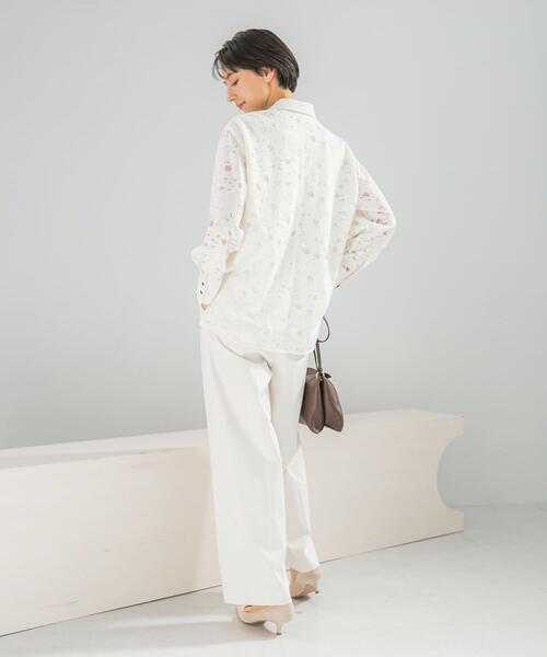 URBAN RESEARCH ROSSO WOMEN(アーバンリサーチ ロッソ)の「オープンカラーレースシャツ(シャツ/ブラウス・レディース・オフホワイト・FREE)」の5枚目の写真