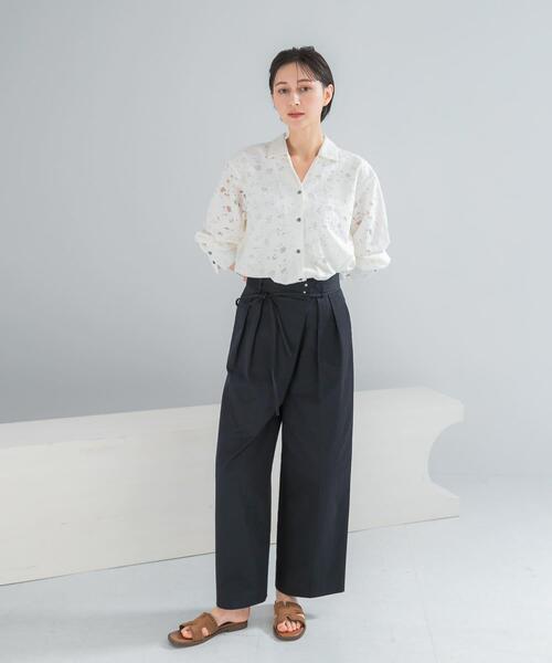 URBAN RESEARCH ROSSO WOMEN(アーバンリサーチ ロッソ)の「オープンカラーレースシャツ(シャツ/ブラウス・レディース・オフホワイト・FREE)」の8枚目の写真