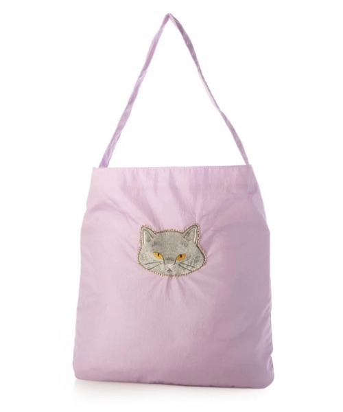 CACHELLIE（カシェリエ）の「CAT EMBROIDERY TOTE（トートバッグ・レディース・ミント/チャコールグレー/ライトピンク・FREE）」の3枚目の写真