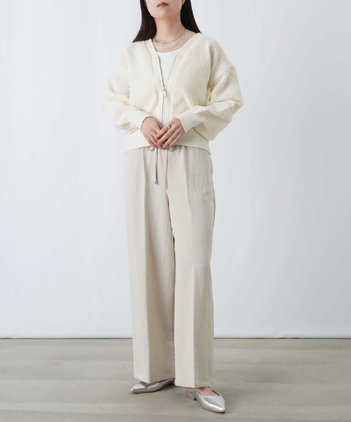 LUCA/LADY LUCK LUCA（ルカ/レディラックルカ）の「LC/LLL メッシュVネックカーディガン（ニット/セーター・レディース・サックスブルー/オフホワイト/グレー・FREE）」の9枚目の写真