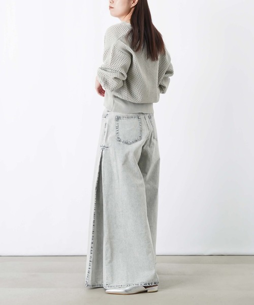 LUCA/LADY LUCK LUCA（ルカ/レディラックルカ）の「LC/LLL メッシュVネックカーディガン（ニット/セーター・レディース・サックスブルー/オフホワイト/グレー・FREE）」の12枚目の写真