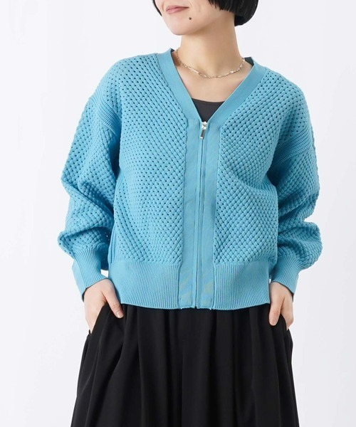 LUCA/LADY LUCK LUCA（ルカ/レディラックルカ）の「LC/LLL メッシュVネックカーディガン（ニット/セーター・レディース・サックスブルー/オフホワイト/グレー・FREE）」の19枚目の写真