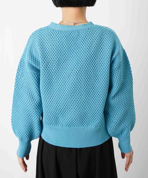 LUCA/LADY LUCK LUCA（ルカ/レディラックルカ）の「LC/LLL メッシュVネックカーディガン（ニット/セーター・レディース・サックスブルー/オフホワイト/グレー・FREE）」の22枚目の写真