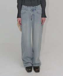 ORDINARY HOLIDAY（オーディナリー ホリデー）の「BOLD WAIST WIDE JEANS [SKY BLUE]（デニムパンツ）」