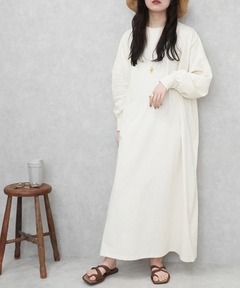 セール】Knit Fabric Docking Jacquard Dress/ニットドッキング