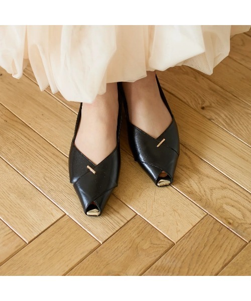 carino(カリーノ)の「オープントゥパンプス(パンプス・レディース・ブラック/ベージュ系その他/グレー・24.5cm/24cm/23.5cm/23cm/22.5cm)」の2枚目の写真