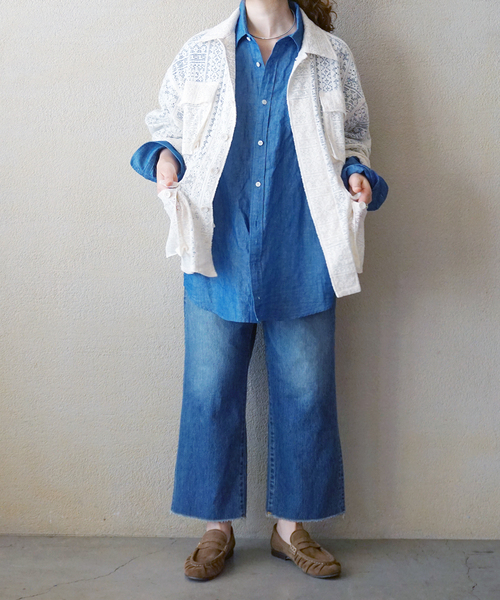 JOURNAL STANDARD LUXE(ジャーナルスタンダード ラックス)の「12OZデニム フラムパンツ(デニムパンツ・レディース・ネイビー・SMALL/LARGE/MEDIUM)」の8枚目の写真