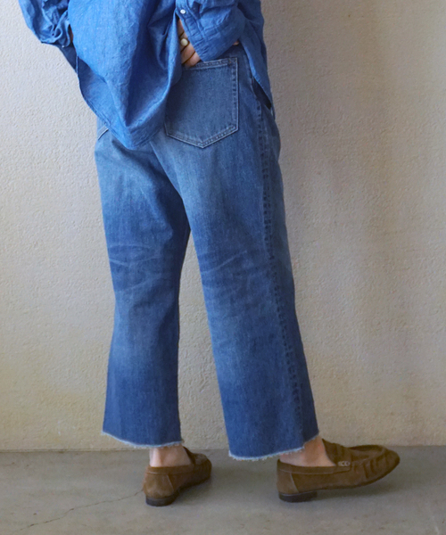 JOURNAL STANDARD LUXE(ジャーナルスタンダード ラックス)の「12OZデニム フラムパンツ(デニムパンツ・レディース・ネイビー・SMALL/LARGE/MEDIUM)」の4枚目の写真