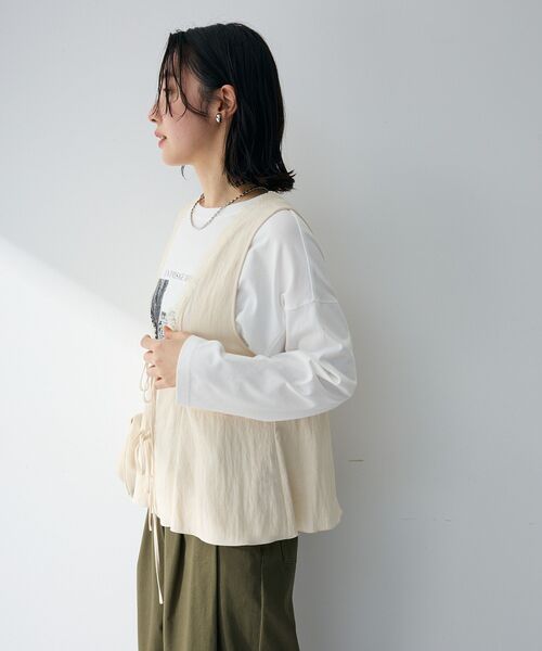 Green　Parks（グリーンパークス）の「ランジェリー風サテンビスチェ（その他トップス・レディース・ブラック/ホワイト系その他2・FREE）」の4枚目の写真