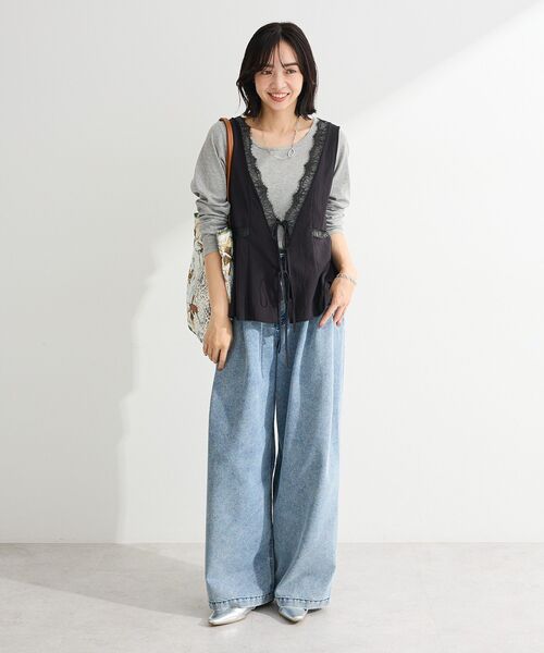 Green　Parks（グリーンパークス）の「ランジェリー風サテンビスチェ（その他トップス・レディース・ブラック/ホワイト系その他2・FREE）」の10枚目の写真