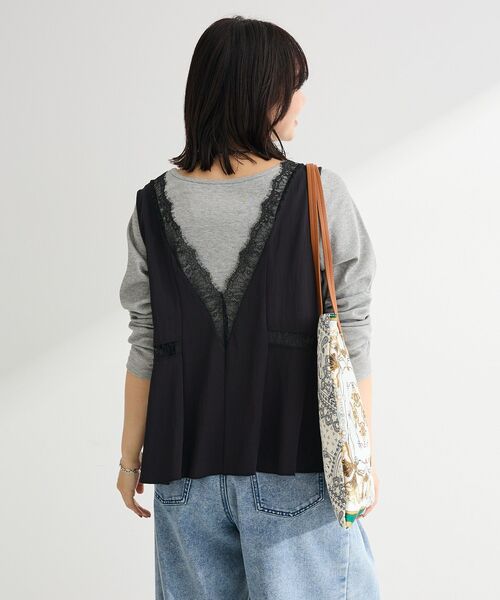 Green　Parks（グリーンパークス）の「ランジェリー風サテンビスチェ（その他トップス・レディース・ブラック/ホワイト系その他2・FREE）」の14枚目の写真