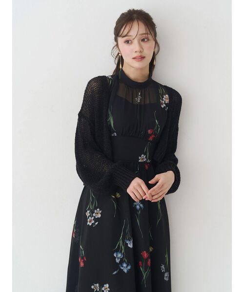 MERCURYDUO（マーキュリーデュオ）の「スカシ編ミラメコンボレロカーディガン（カーディガン/ボレロ・レディース・ピンク/ライトグレー/オフホワイト/ライトブルー/ブラック・FREE）」の2枚目の写真