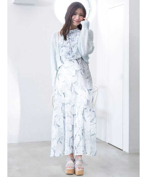 MERCURYDUO(マーキュリーデュオ)の「スカシ編ミラメコンボレロカーディガン(カーディガン/ボレロ・レディース・ピンク/ライトグレー/オフホワイト/ライトブルー/ブラック・FREE)」の6枚目の写真