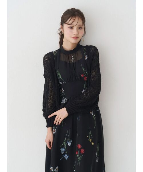 MERCURYDUO(マーキュリーデュオ)の「スカシ編ミラメコンボレロカーディガン(カーディガン/ボレロ・レディース・ピンク/ライトグレー/オフホワイト/ライトブルー/ブラック・FREE)」の12枚目の写真