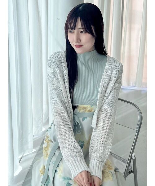 MERCURYDUO(マーキュリーデュオ)の「スカシ編ミラメコンボレロカーディガン(カーディガン/ボレロ・レディース・ピンク/ライトグレー/オフホワイト/ライトブルー/ブラック・FREE)」の19枚目の写真