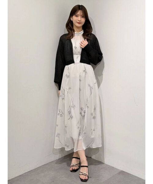 MERCURYDUO（マーキュリーデュオ）の「スカシ編ミラメコンボレロカーディガン（カーディガン/ボレロ・レディース・ピンク/ライトグレー/オフホワイト/ライトブルー/ブラック・FREE）」の7枚目の写真