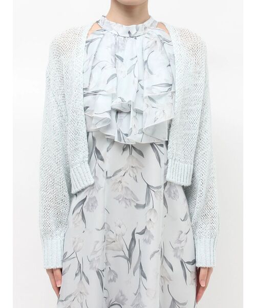 MERCURYDUO（マーキュリーデュオ）の「スカシ編ミラメコンボレロカーディガン（カーディガン/ボレロ・レディース・ピンク/ライトグレー/オフホワイト/ライトブルー/ブラック・FREE）」の9枚目の写真