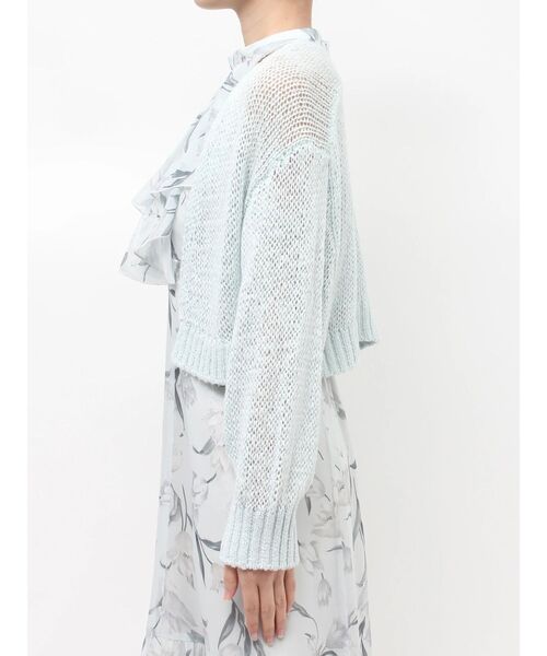 MERCURYDUO（マーキュリーデュオ）の「スカシ編ミラメコンボレロカーディガン（カーディガン/ボレロ・レディース・ピンク/ライトグレー/オフホワイト/ライトブルー/ブラック・FREE）」の10枚目の写真