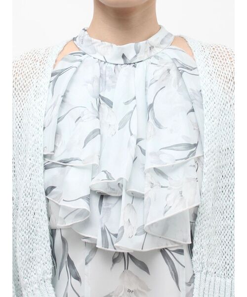 MERCURYDUO（マーキュリーデュオ）の「スカシ編ミラメコンボレロカーディガン（カーディガン/ボレロ・レディース・ピンク/ライトグレー/オフホワイト/ライトブルー/ブラック・FREE）」の12枚目の写真