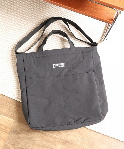 THRASHER(スラッシャー)の「THRASHER TOTE SHOULDER L 2WAY トート ショルダーバッグ(トートバッグ・メンズ・ブラック×ホワイト/ブラック系・FREE)」の7枚目の写真