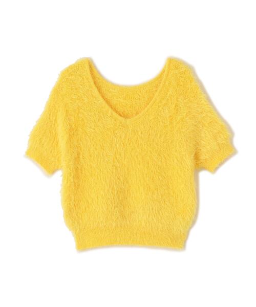 FREE'S MART（フリーズマート）の「◆前後２ＷＡＹシャギー半袖ニット（ニット/セーター・レディース・ネイビー/イエロー/ホワイト/グレー・FREE）」の15枚目の写真