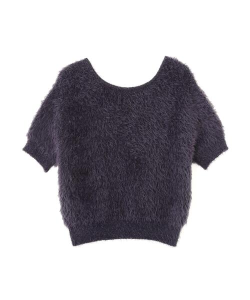 FREE'S MART（フリーズマート）の「◆前後２ＷＡＹシャギー半袖ニット（ニット/セーター・レディース・ネイビー/イエロー/ホワイト/グレー・FREE）」の5枚目の写真