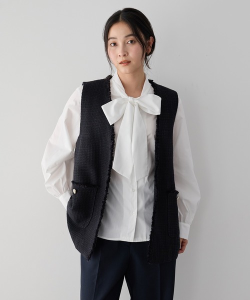 YECCA VECCA（イェッカヴェッカ）の「ボウタイシャツ（シャツ/ブラウス・レディース・ホワイト・M）」の14枚目の写真