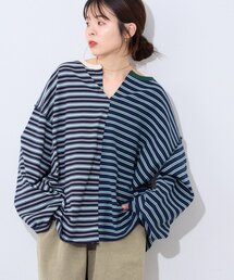 etsinta（エシンタ）の「【etsinta】マルチボーダーリメイクtee（Tシャツ/カットソー）」