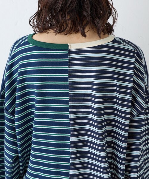 etsinta（エシンタ）の「【etsinta】マルチボーダーリメイクtee（Tシャツ/カットソー・レディース・オフホワイト/ネイビー・ONE SIZE）」の10枚目の写真