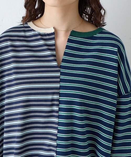 etsinta（エシンタ）の「【etsinta】マルチボーダーリメイクtee（Tシャツ/カットソー・レディース・オフホワイト/ネイビー・ONE SIZE）」の13枚目の写真