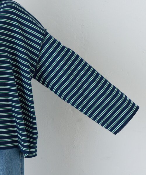 etsinta（エシンタ）の「【etsinta】マルチボーダーリメイクtee（Tシャツ/カットソー・レディース・オフホワイト/ネイビー・ONE SIZE）」の14枚目の写真