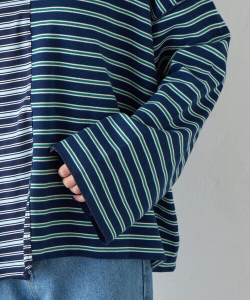 etsinta（エシンタ）の「【etsinta】マルチボーダーリメイクtee（Tシャツ/カットソー・レディース・オフホワイト/ネイビー・ONE SIZE）」の15枚目の写真