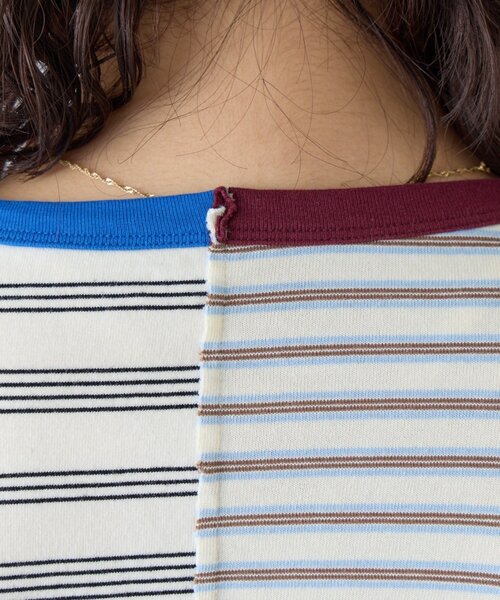 etsinta（エシンタ）の「【etsinta】マルチボーダーリメイクtee（Tシャツ/カットソー・レディース・オフホワイト/ネイビー・ONE SIZE）」の17枚目の写真