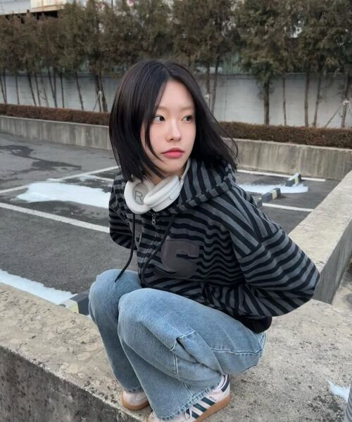 ROSEFRANTZ（ロゼフランツ）の「Patch Stripe Hood Zip-Up [Black]（パーカー・レディース・ブラック・OS）」の13枚目の写真