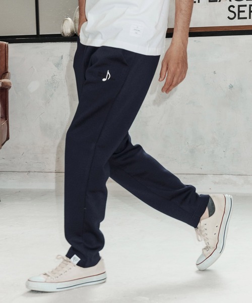 No Rain No Rainbow(ノーレインノーレインボー)の「mp14817-cardboard knit pants with two-tone embroidery イージーパンツ(NR26S-10)(その他パンツ・メンズ・ネイビー/ブラック/トップグレー・XL/L/M/S)」の1枚目の写真