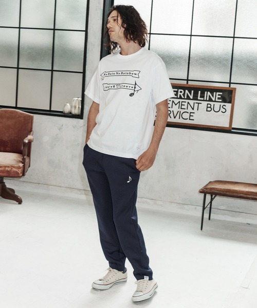 No Rain No Rainbow(ノーレインノーレインボー)の「mp14817-cardboard knit pants with two-tone embroidery イージーパンツ(NR26S-10)(その他パンツ・メンズ・ネイビー/ブラック/トップグレー・XL/L/M/S)」の10枚目の写真