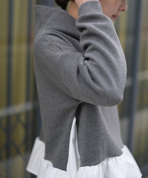 Marient（マリエント）の「ペプラムポンチPO（Tシャツ/カットソー・レディース・グレー/ブラック・FREE）」の6枚目の写真