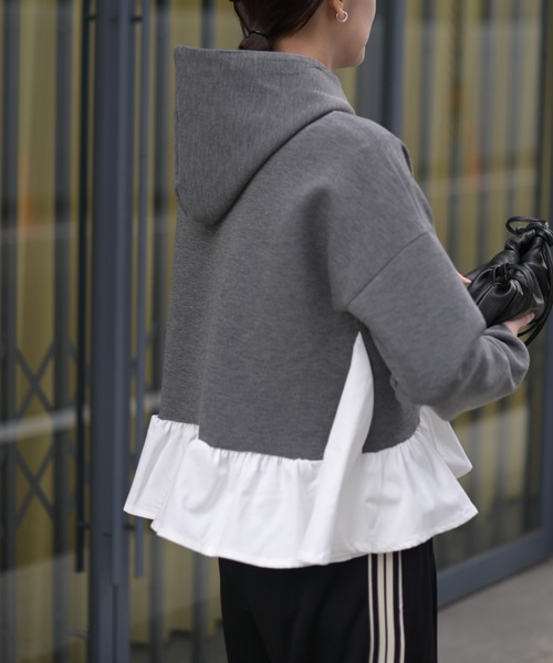 Marient（マリエント）の「ペプラムポンチPO（Tシャツ/カットソー・レディース・グレー/ブラック・FREE）」の8枚目の写真