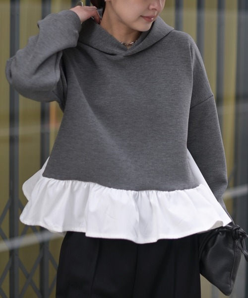 Marient（マリエント）の「ペプラムポンチPO（Tシャツ/カットソー・レディース・グレー/ブラック・FREE）」の12枚目の写真