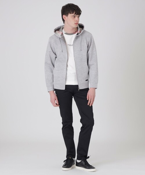 BLACK LABEL CRESTBRIDGE（ブラックレーベル・クレストブリッジ）の「メランジラミーバックチェックパーカー（パーカー・メンズ・ライトグレー・XL/L/M）」の2枚目の写真