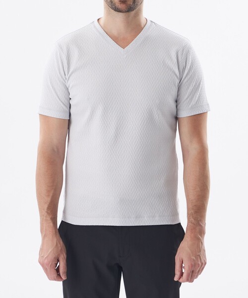 EPOCA UOMO(エポカウォモ)の「リンクスヘリンボーンカットソー(Tシャツ/カットソー・メンズ・ホワイト系その他/ブラック・46/48)」の7枚目の写真