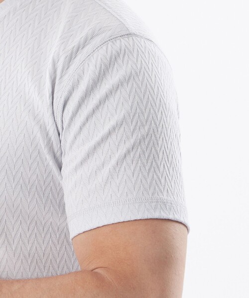 EPOCA UOMO(エポカウォモ)の「リンクスヘリンボーンカットソー(Tシャツ/カットソー・メンズ・ホワイト系その他/ブラック・46/48)」の4枚目の写真
