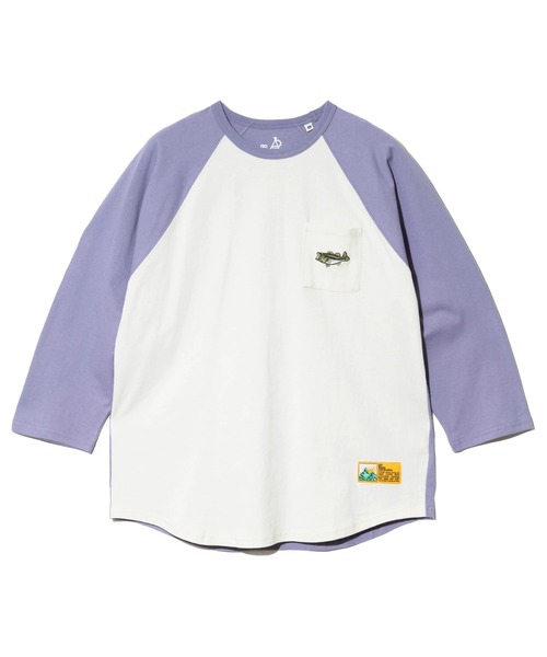 go slow caravan(ゴースローキャラバン)の「USA/C 色々刺繍 8分袖 BB TEE(Tシャツ/カットソー・メンズ・コーラルピンク/ネイビー/ラベンダー・X-LARGE/LARGE/MEDIUM)」の10枚目の写真
