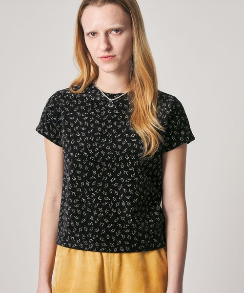 Steven Alan（スティーブンアラン）の「＜Steven Alan＞フラワー ベロア Tシャツ（Tシャツ/カットソー・レディース・ワインレッド/ブラック・FREE）」の4枚目の写真