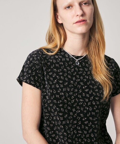 Steven Alan（スティーブンアラン）の「＜Steven Alan＞フラワー ベロア Tシャツ（Tシャツ/カットソー・レディース・ワインレッド/ブラック・FREE）」の5枚目の写真