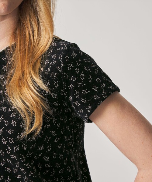 Steven Alan（スティーブンアラン）の「＜Steven Alan＞フラワー ベロア Tシャツ（Tシャツ/カットソー・レディース・ワインレッド/ブラック・FREE）」の6枚目の写真