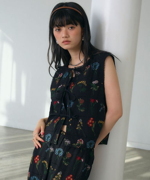 花刺繍2WAYベスト（ベスト）｜ELLEgirl（エルガール）のファッション